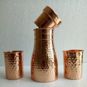 Copper Bedside Water Carafe and Glass Combo